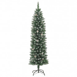 Sztuczna, wąska choinka ze stojakiem, 180 cm, PVC