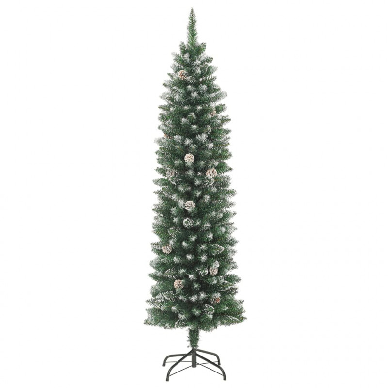 Sztuczna, wąska choinka ze stojakiem, 180 cm, PVC