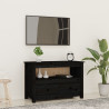 Szafka pod TV, czarna, 79x35x52 cm, lite drewno sosnowe