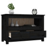 Szafka pod TV, czarna, 79x35x52 cm, lite drewno sosnowe