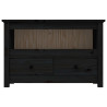 Szafka pod TV, czarna, 79x35x52 cm, lite drewno sosnowe