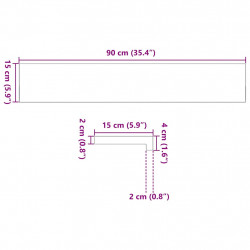 Parapety 2 szt., jasnobrązowy, 90x15x2 cm, lite drewno dębowe