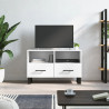 Szafka pod TV, biała, 80x36x50 cm, materiał drewnopochodny