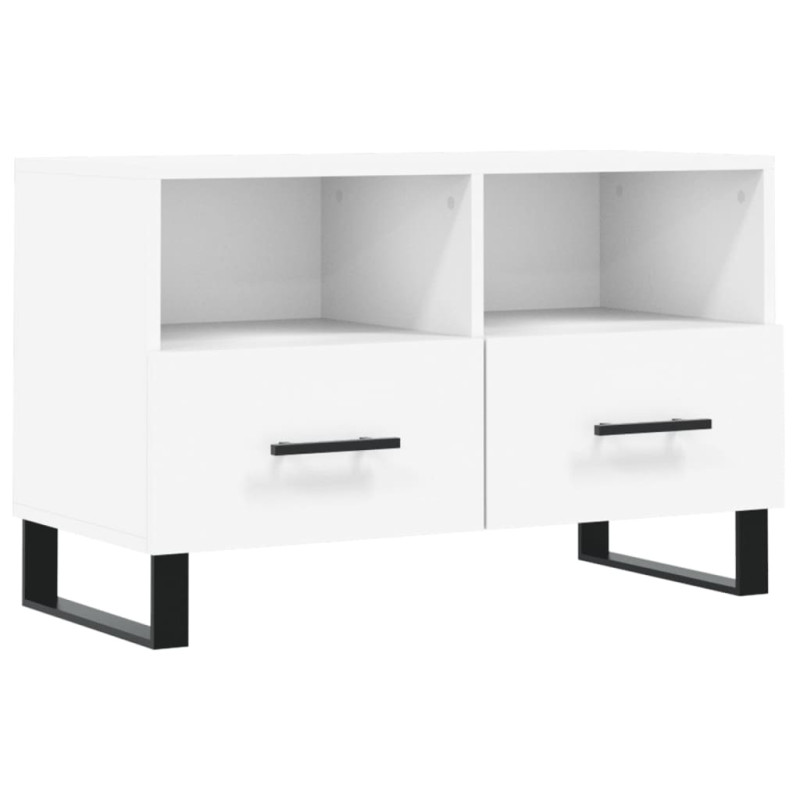 Szafka pod TV, biała, 80x36x50 cm, materiał drewnopochodny