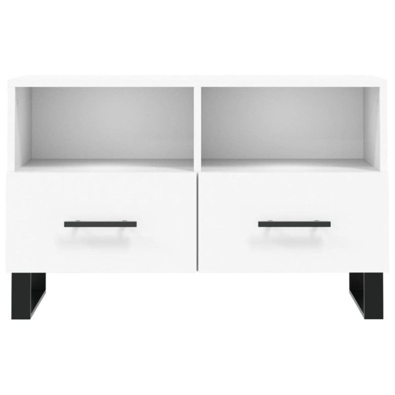 Szafka pod TV, biała, 80x36x50 cm, materiał drewnopochodny