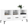 Szafka pod TV, biała, 102x36x50 cm, materiał drewnopochodny