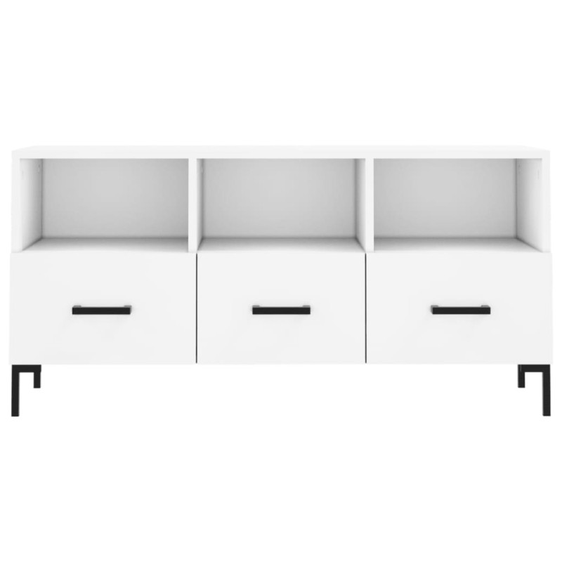 Szafka pod TV, biała, 102x36x50 cm, materiał drewnopochodny