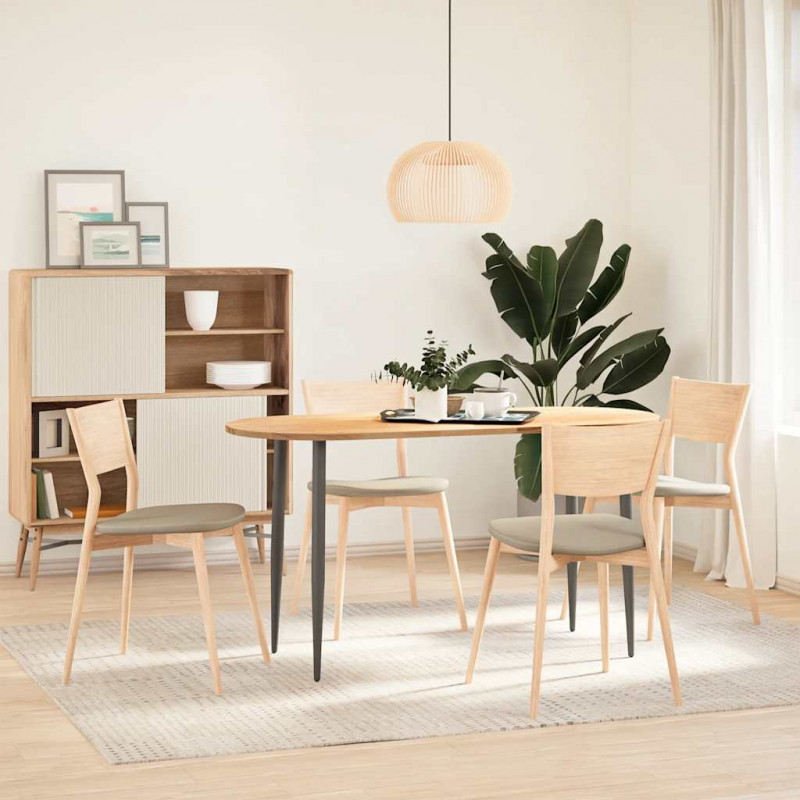 Blat do stołu, 140x60x2 cm, lite drewno dębowe, owalny