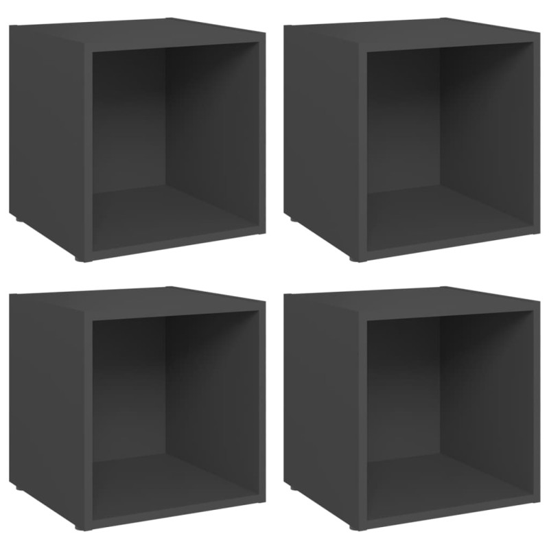 Szafki pod TV 4 szt., szare 37x35x37 cm materiał drewnopochodny