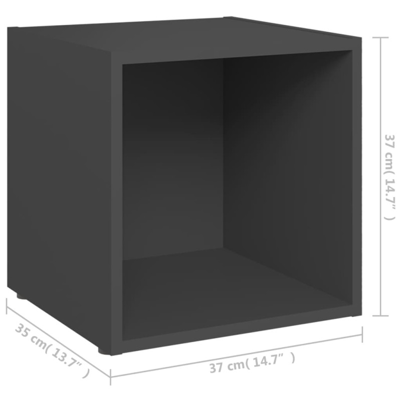 Szafki pod TV 4 szt., szare 37x35x37 cm materiał drewnopochodny