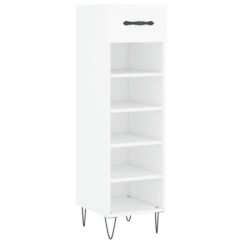 Szafka na buty, biała, 30x35x105 cm, materiał drewnopochodny