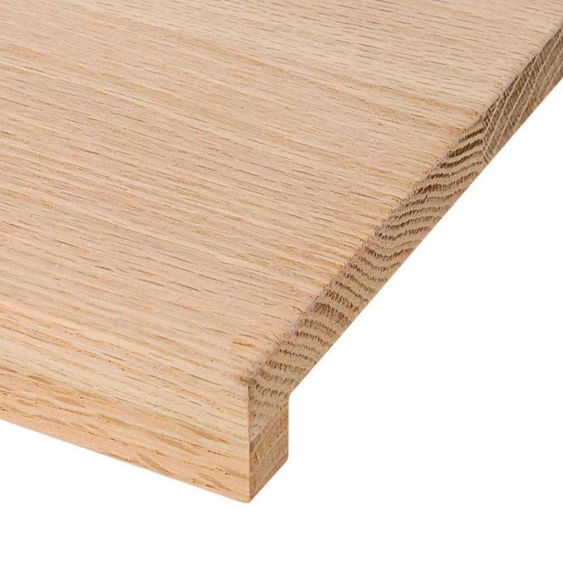 Parapety 2 szt., surowe, 140x25x2 cm, lite drewno dębowe