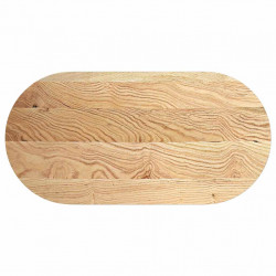 Blat do stołu, 120x60x2 cm, lite drewno dębowe, owalny