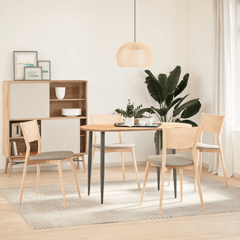 Blat do stołu, 120x60x2 cm, lite drewno dębowe, owalny