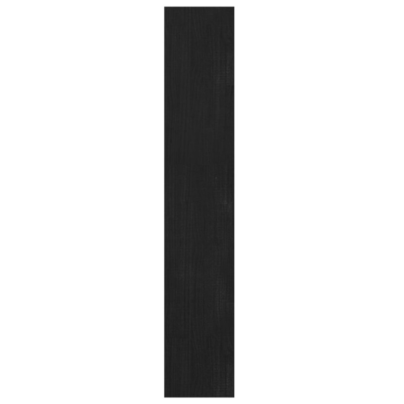 Regał na książki/przegroda, czarny, 100x30x167,5 cm, lita sosna