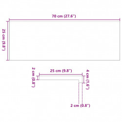 Parapety 2 szt., jasnobrązowy, 70x25x2 cm, lite drewno dębowe