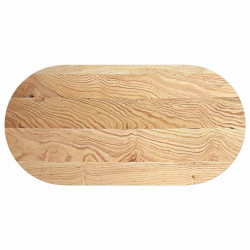 Blat do stołu, 120x60x4 cm, lite drewno dębowe, owalny
