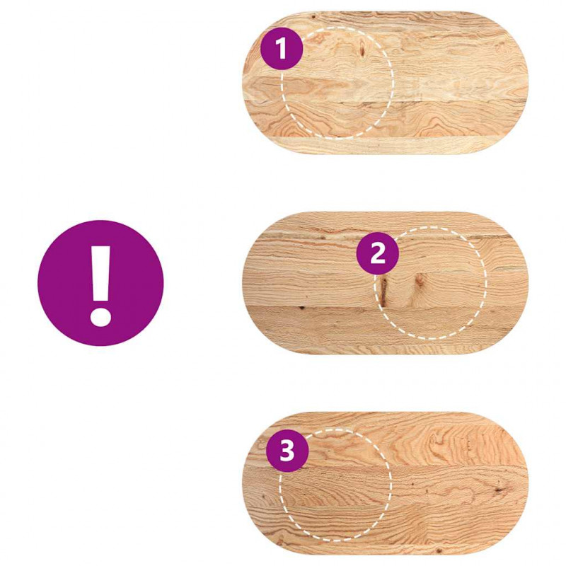 Blat do stołu, 120x60x4 cm, lite drewno dębowe, owalny