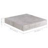 Półki ścienne, 2 szt., szarość betonu, 23 x 23,5 x 3,8 cm, MDF