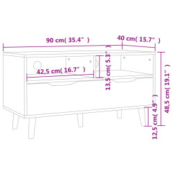 Szafka pod TV, szarość betonu, 90x40x48,5 cm