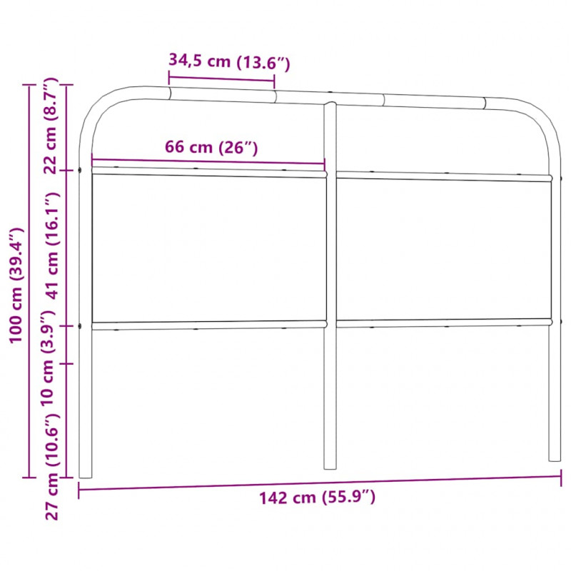 Wezgłowie do łóżka, przydymiony dąb, 135 cm