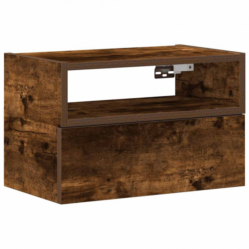 Wisząca szafka nocna, przydymiony dąb, 45x26x28,5 cm