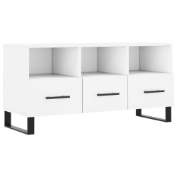 Szafka pod TV, biała, 102x36x50 cm, materiał drewnopochodny