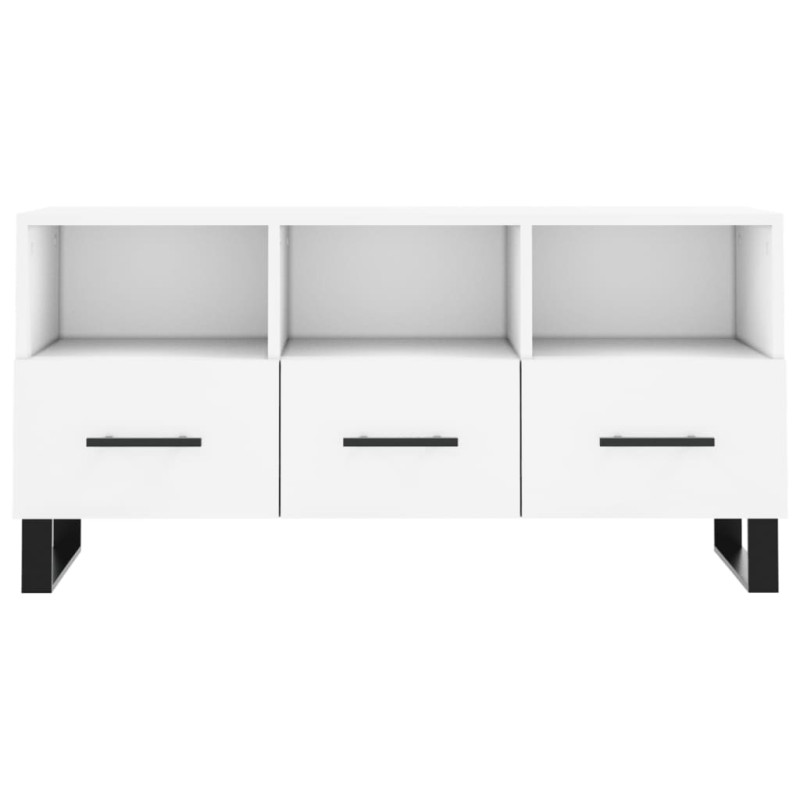Szafka pod TV, biała, 102x36x50 cm, materiał drewnopochodny
