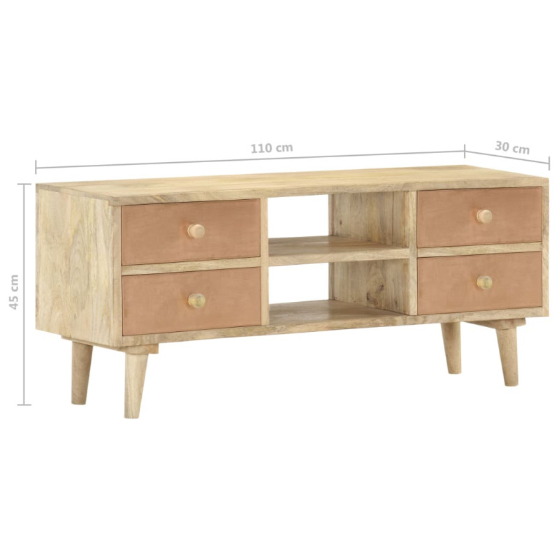 Szafka pod telewizor, 110x30x45 cm, lite drewno mango