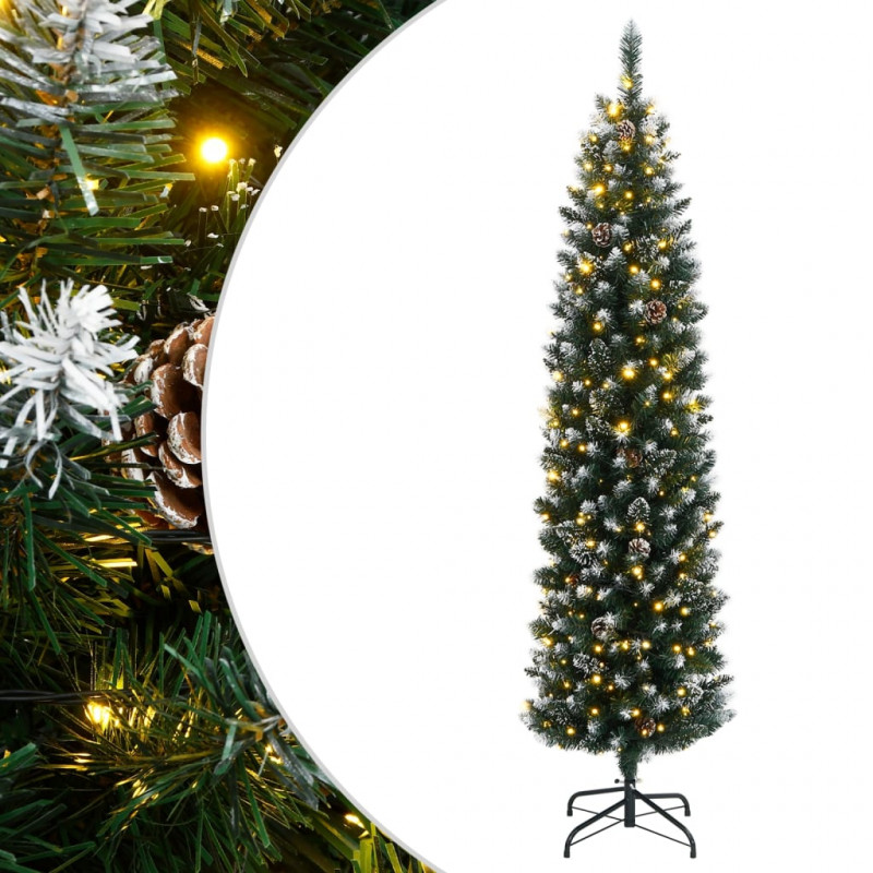 Sztuczna, smukła choinka, 300 lampek LED, 180 cm