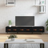 Szafka pod TV, czarna, 150x36x30 cm, materiał drewnopochodny