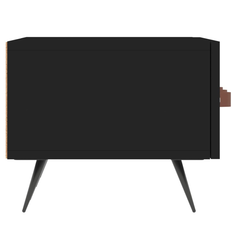 Szafka pod TV, czarna, 150x36x30 cm, materiał drewnopochodny