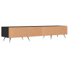 Szafka pod TV, czarna, 150x36x30 cm, materiał drewnopochodny