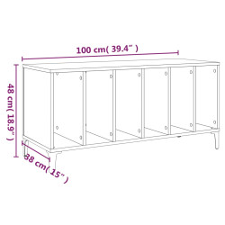 Szafka na płyty, biała, 100x38x48 cm, materiał drewnopochodny