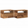 Wiszące szafki nocne, 2 szt., stare drewno, 45x26x28,5 cm