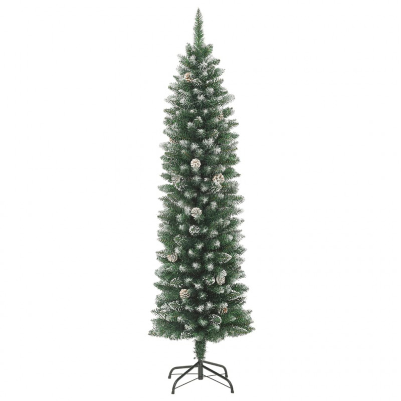 Sztuczna, wąska choinka ze stojakiem, 120 cm, PVC