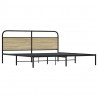 Metalowa rama łóżka, bez materaca, dąb sonoma, 200x200 cm
