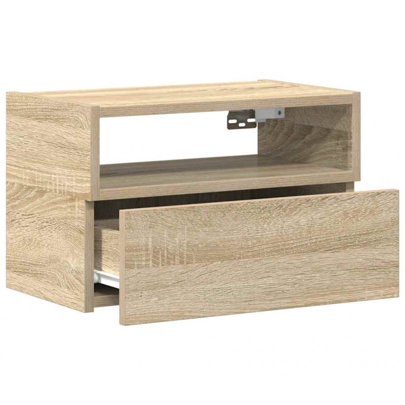 Wisząca szafka nocna, dąb sonoma, 45x26x28,5 cm