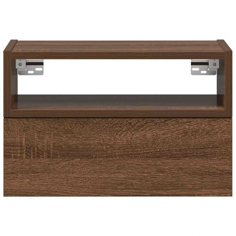Wisząca szafka nocna, brązowy dąb, 45x26x28,5 cm