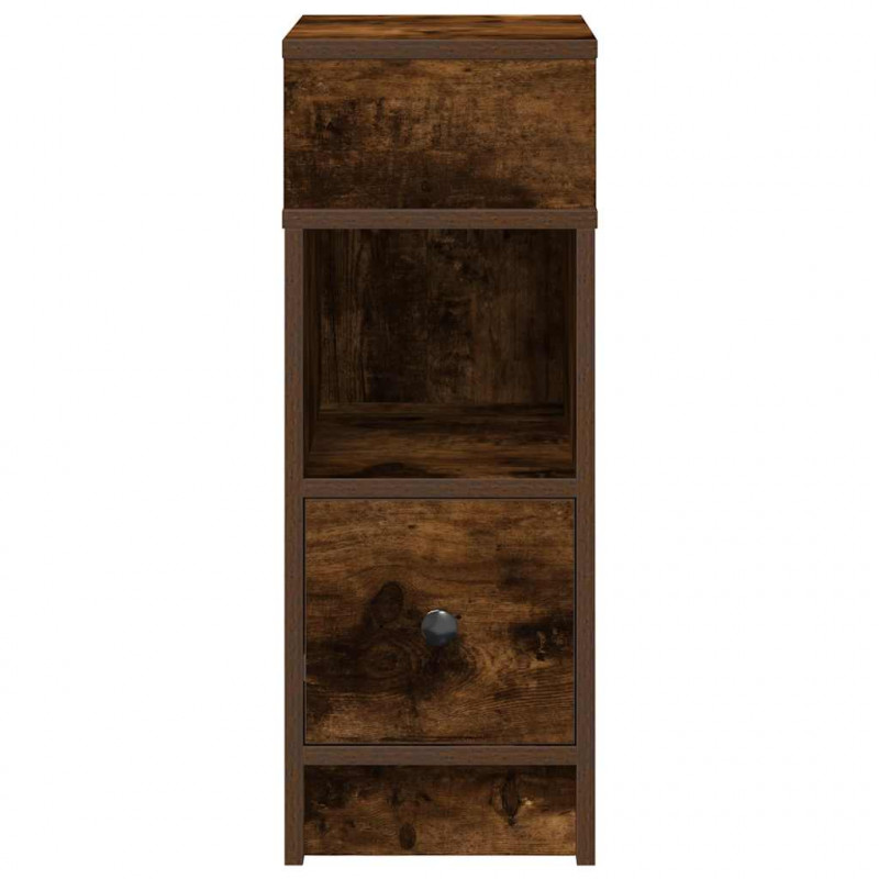 Szafka nocna z szufladą, przydymiony dąb, 25x31x66 cm