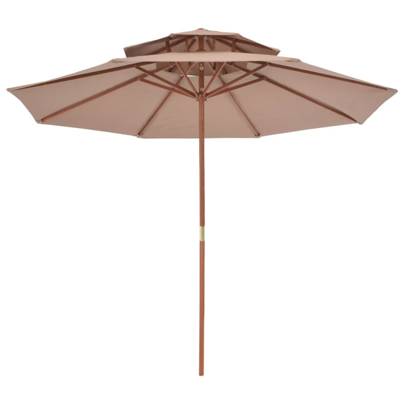 Parasol ogrodowy z podwójnym daszkiem, 270 cm, taupe