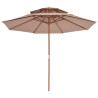 Parasol ogrodowy z podwójnym daszkiem, 270 cm, taupe