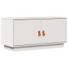 Szafka pod telewizor, biała, 80x34x40 cm, lite drewno sosnowe