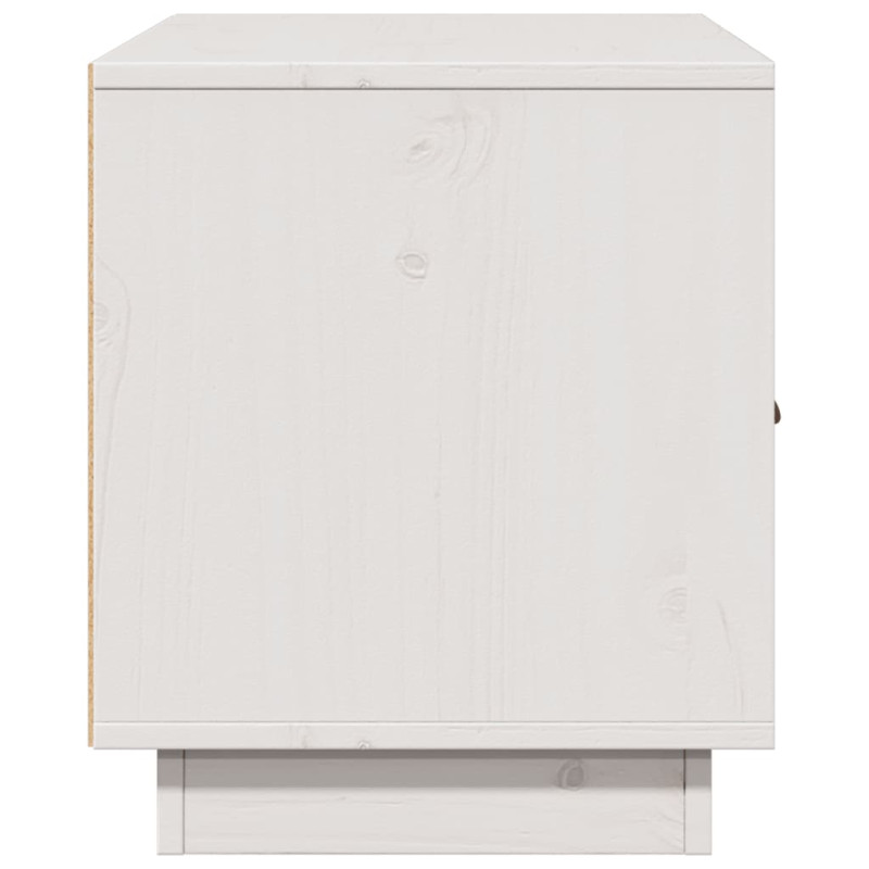 Szafka pod telewizor, biała, 80x34x40 cm, lite drewno sosnowe