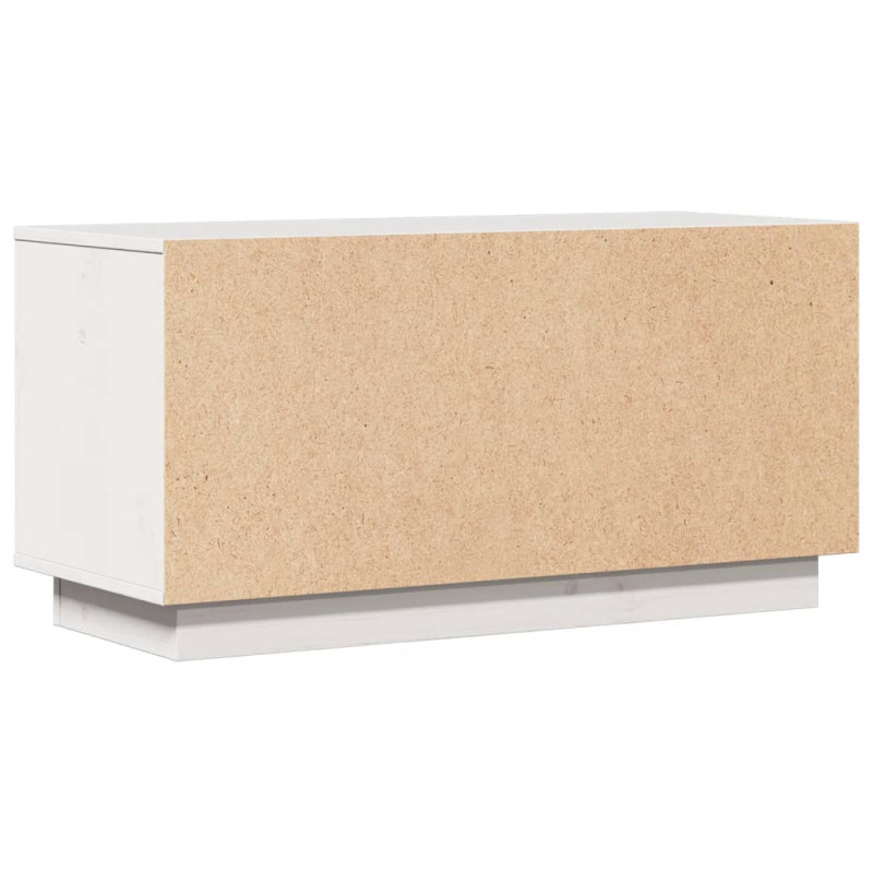 Szafka pod telewizor, biała, 80x34x40 cm, lite drewno sosnowe