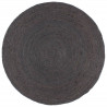 Ręcznie robiony dywan z juty, okrągły, 210 cm, ciemnoszary