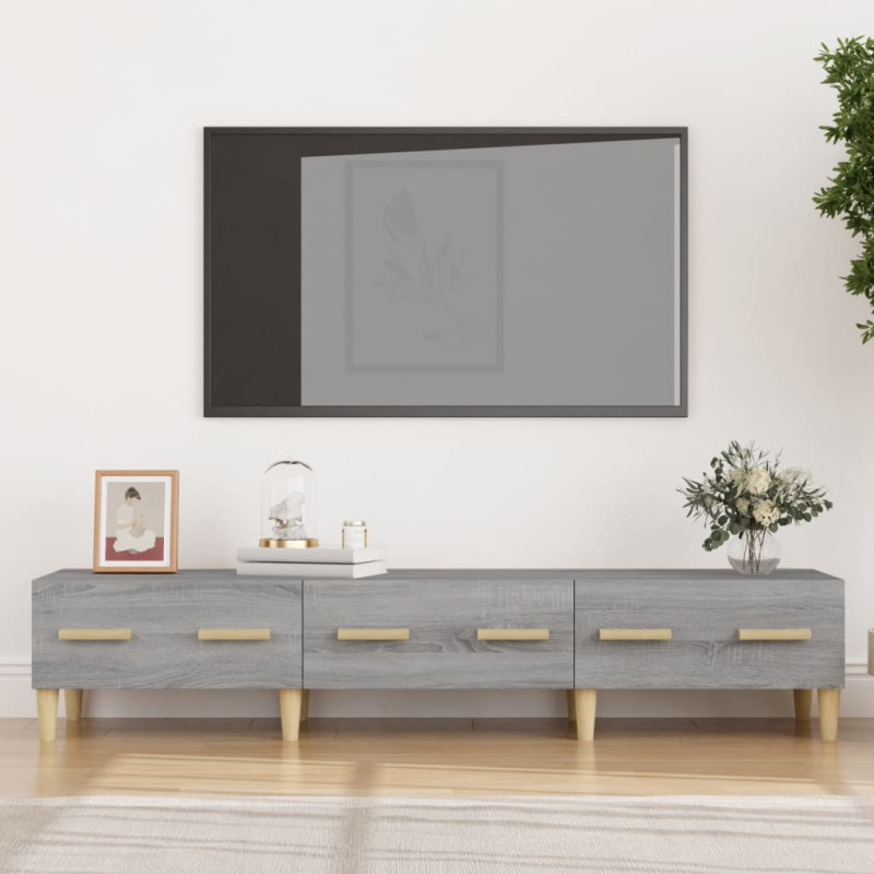 Szafka pod telewizor, szary dąb sonoma, 150x34,5x30 cm