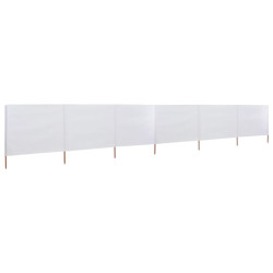 Parawan 6-skrzydłowy z tkaniny, 800 x 80 cm, biały