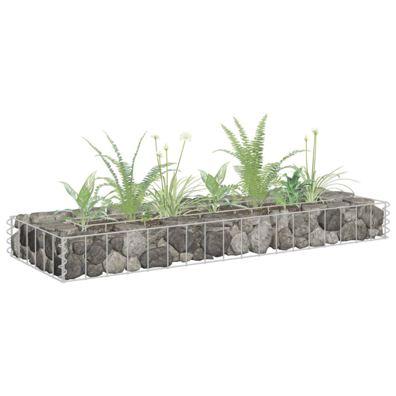 Podwyższona donica gabionowa, galwanizowana stal, 90x30x10 cm