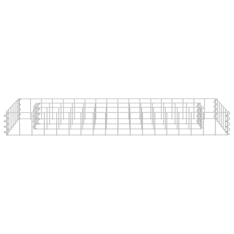 Podwyższona donica gabionowa, galwanizowana stal, 90x30x10 cm